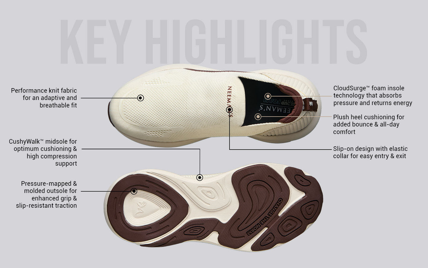 Begin Walk Ease For Men : Ivory by My Store