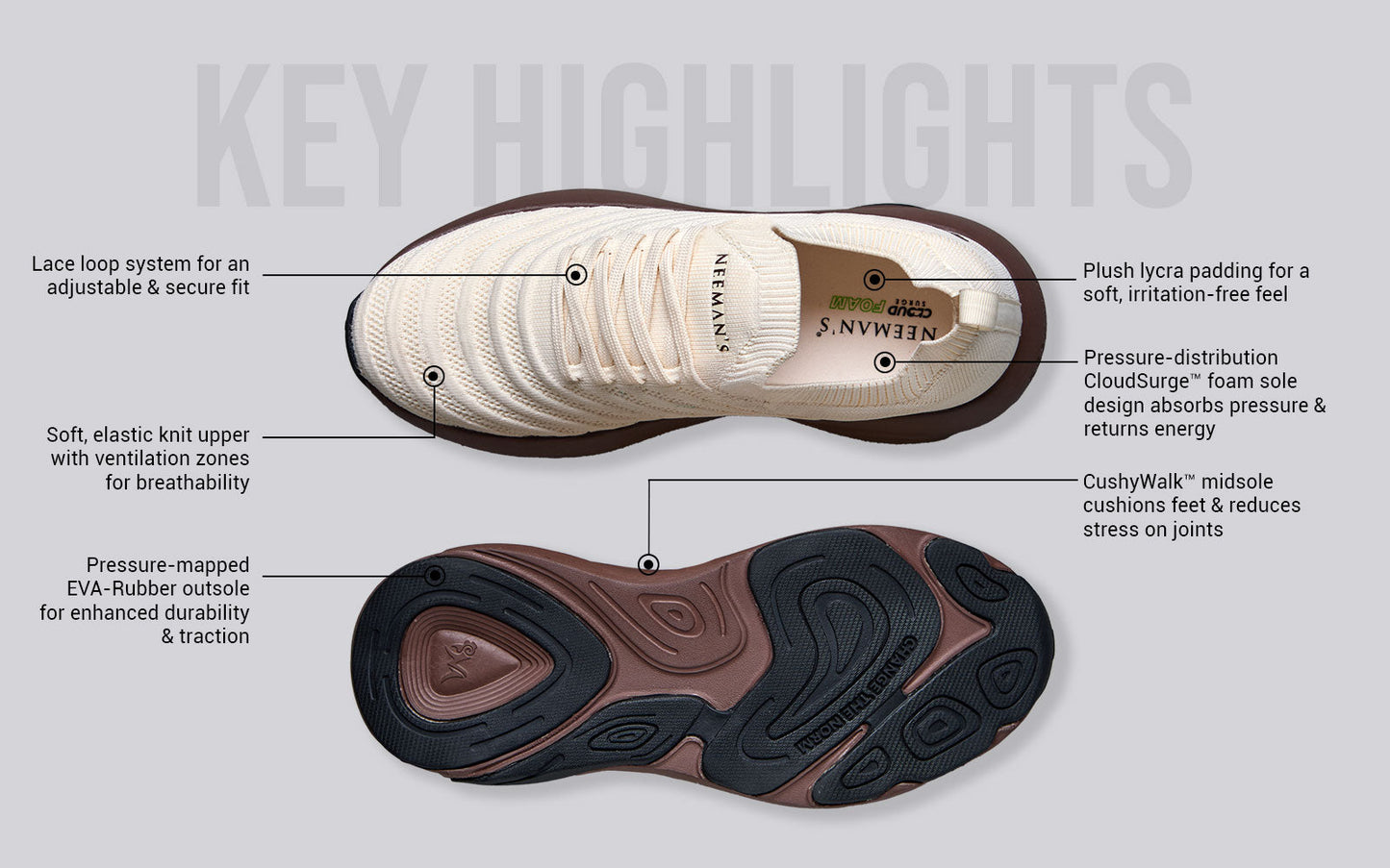 Begin Walk Glide : Ivory Brown by My Store