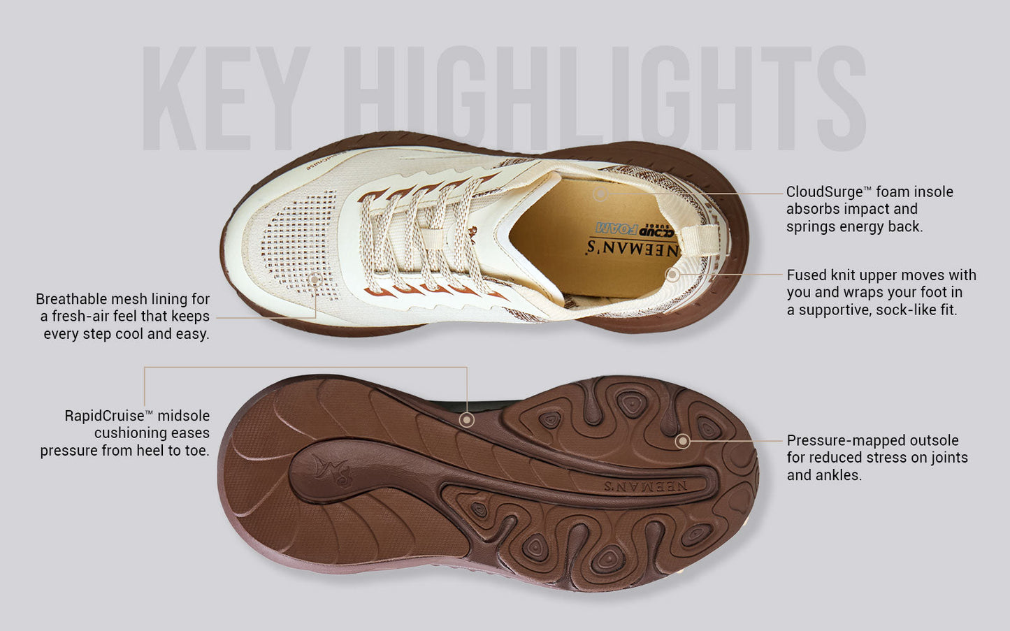 Begin Walk Pulse For Men : Ivory Brown by My Store