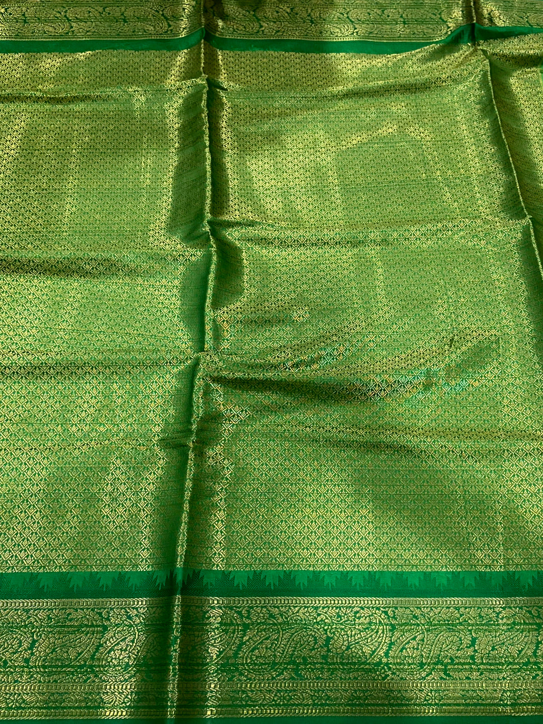 Green Floral Bloom Kovai Rettapet Saree by My Store