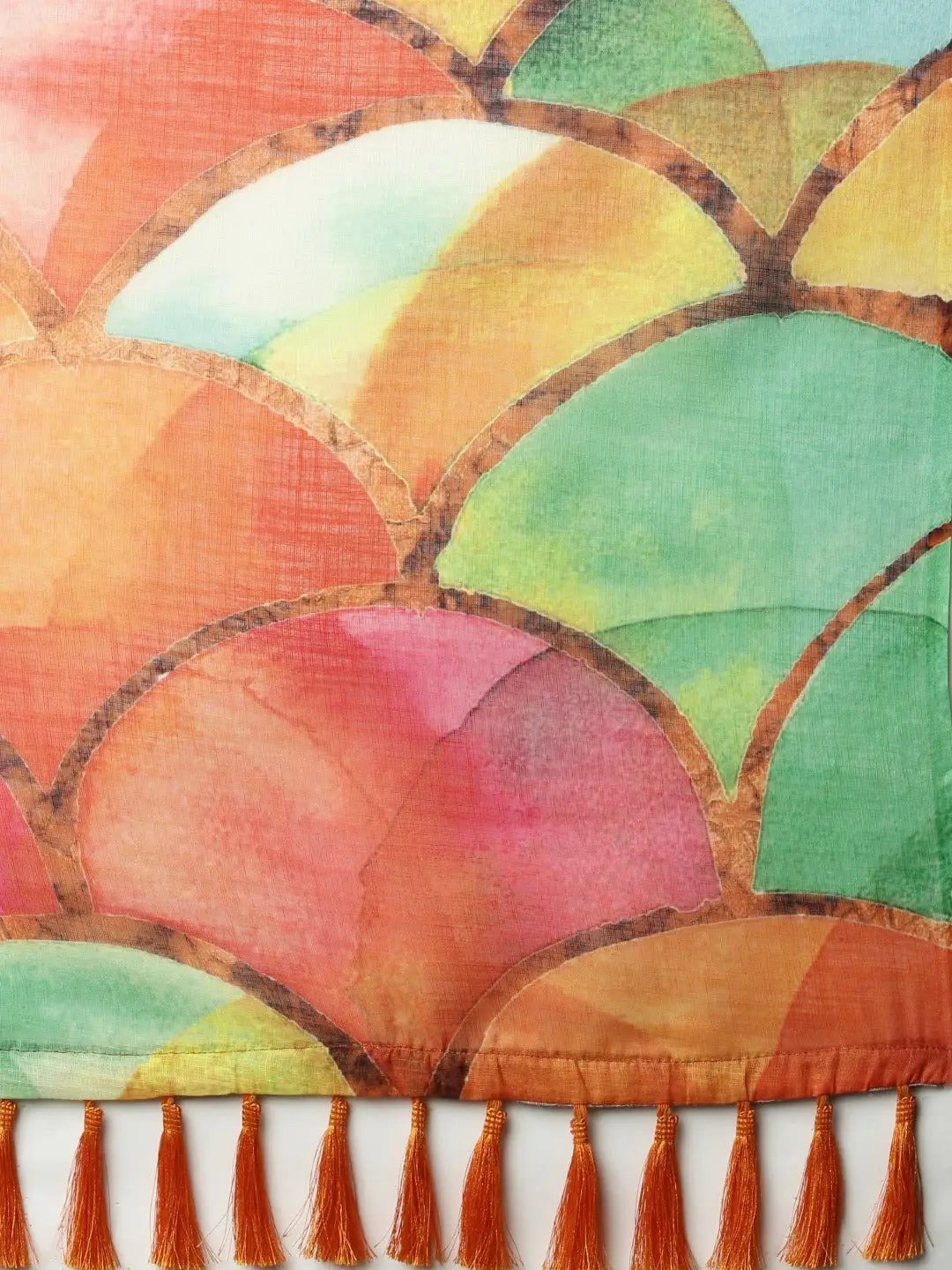 Exclusive Brown Colour Soft Linen Ombre Digital Print Festive Saree by My Store