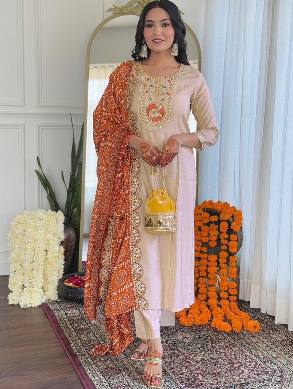 Cream Bliss Kurta Collection