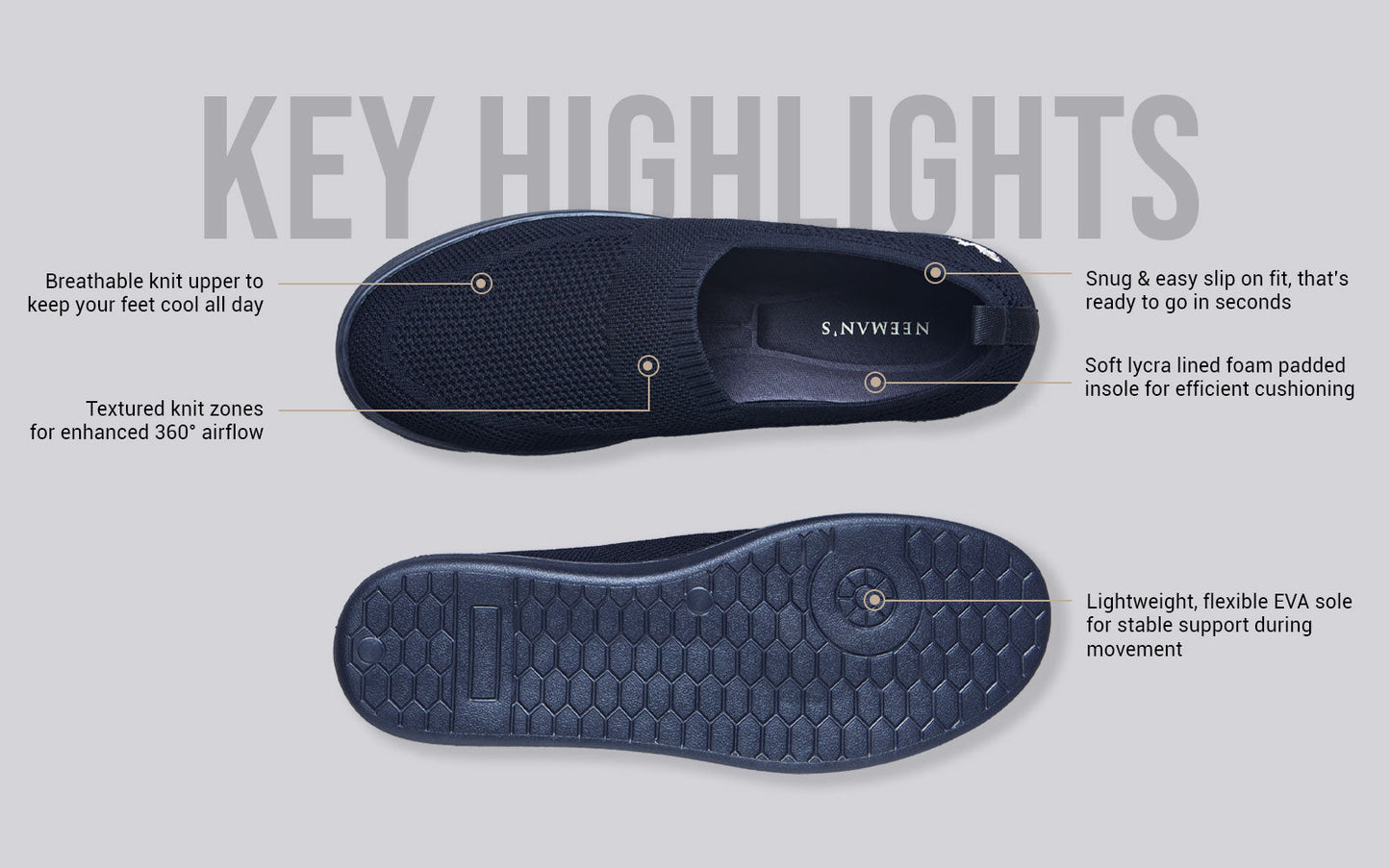 Casual Ease Slip Ons : Black by My Store