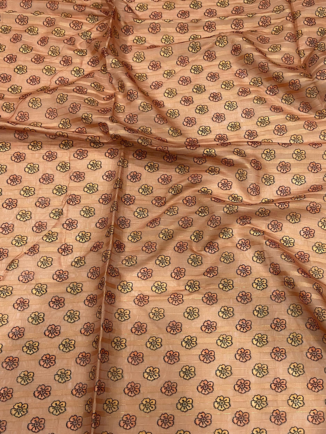 Crayola Peach Kalamkari Saree by My Store