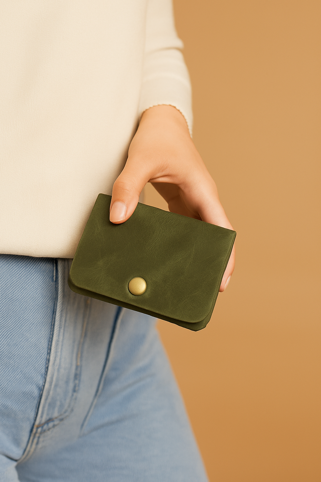 Crushed olive green native batua