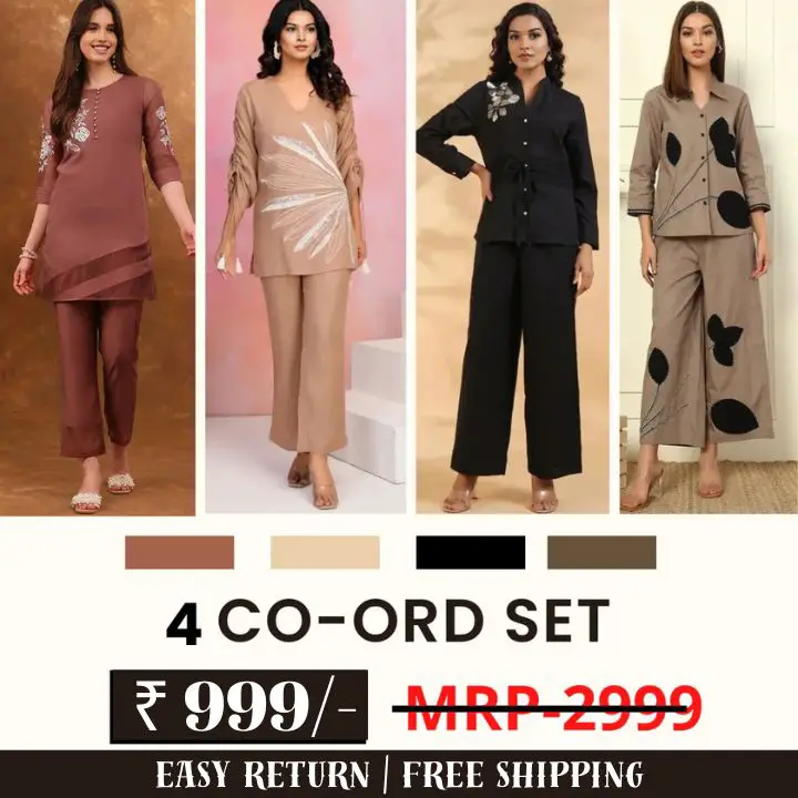 Stylish & Versatile 4 Co-ord Set Combo for Women | COMBO - 12