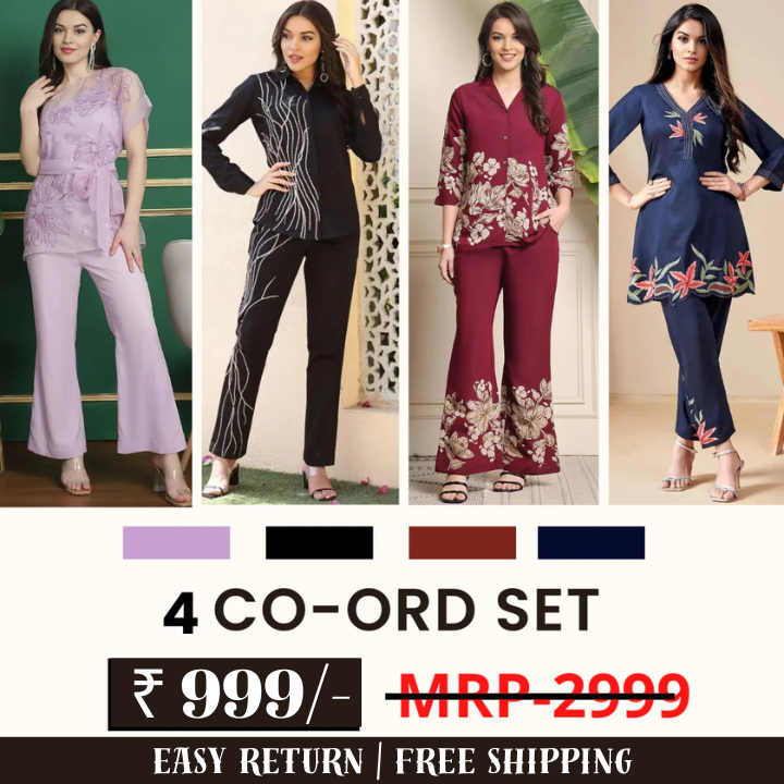 Stylish & Versatile 4 Co-ord Set Combo for Women | COMBO - 15 by My Store