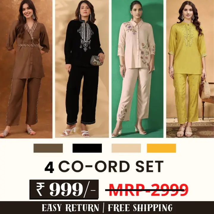 Stylish & Versatile 4 Co-ord Set Combo for Women | COMBO - 22