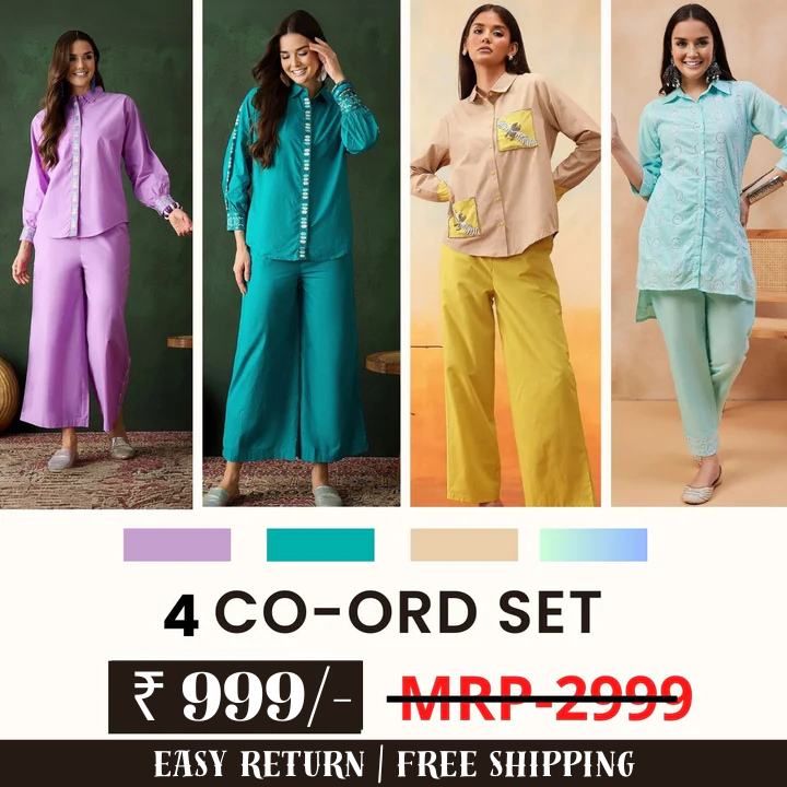 Stylish & Versatile 4 Co-ord Set Combo for Women | COMBO - 26 by My Store