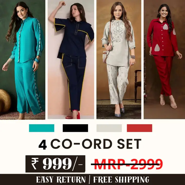 Stylish & Versatile 4 Co-ord Set Combo for Women | COMBO - 29