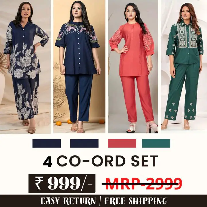 Stylish & Versatile 4 Co-ord Set Combo for Women | COMBO - 3