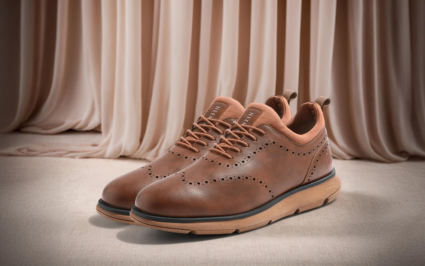 Crossover Brogues – Tan | Classic Tan Brogue Shoes for Men with Modern Comfort by My Store