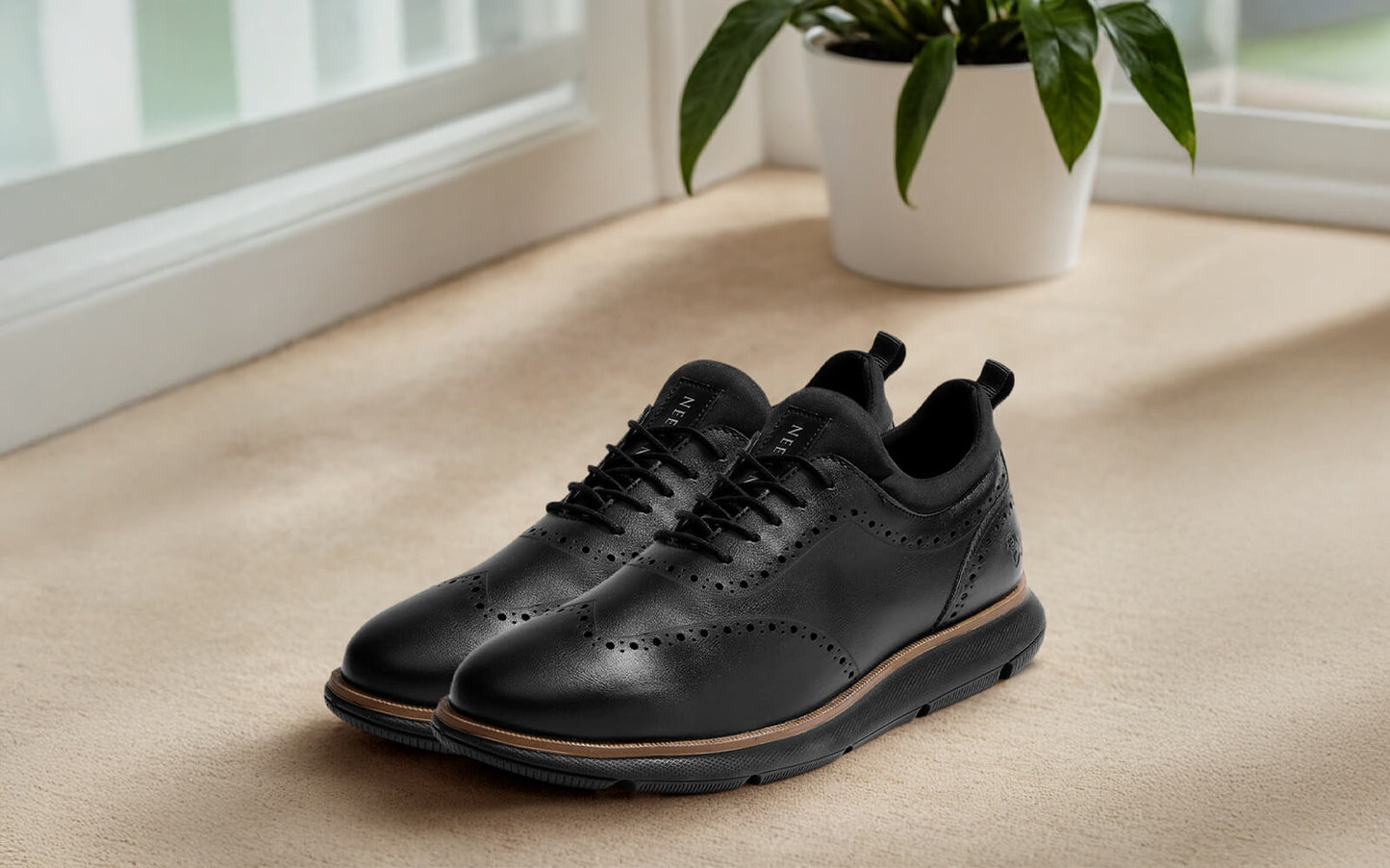 Crossover Brogues – Black | Modern Brogue Shoes for Men with Classic Detailing