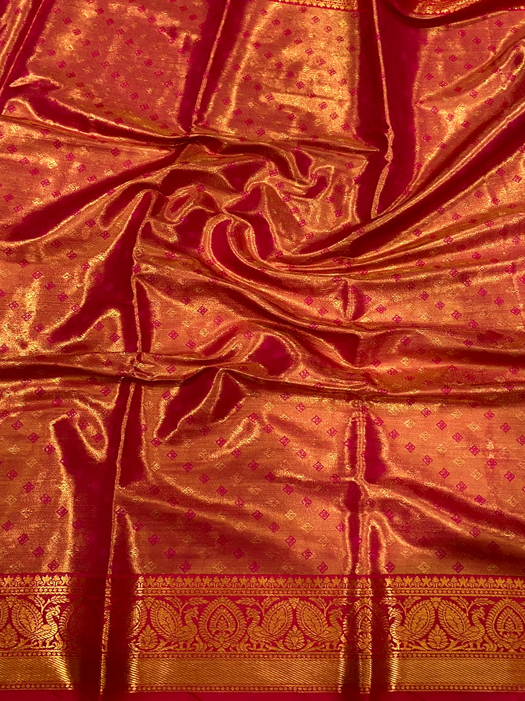 Royal Rani Pink Floral Dharmavaram Silk Saree by My Store