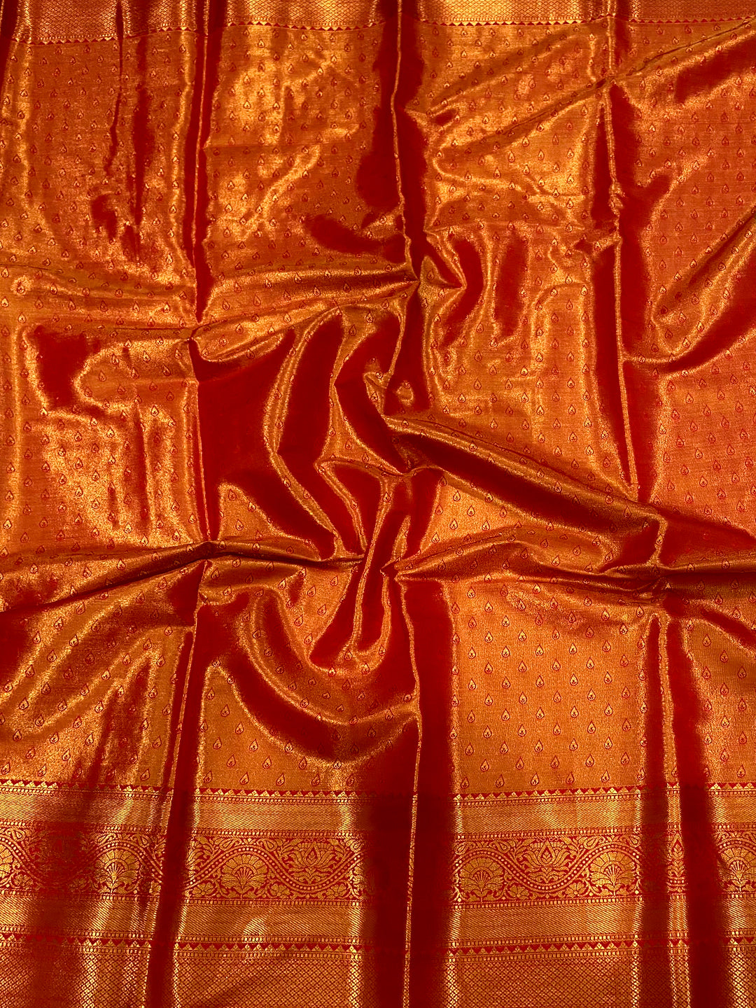 Red Dharmavaram Butterfly Silk Saree by My Store