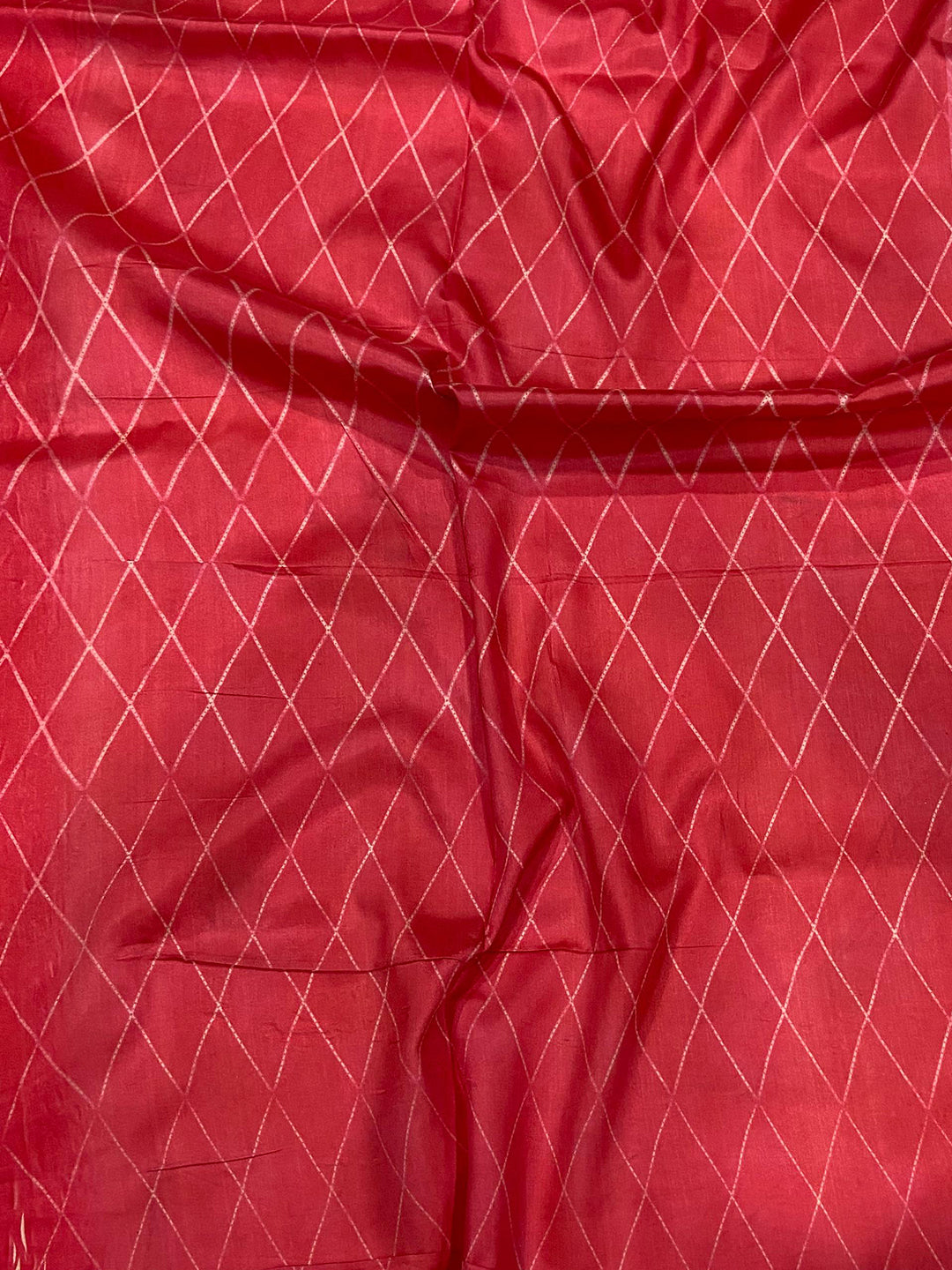 Deep Pink Leheriya Gamthi Silk Sarees by My Store