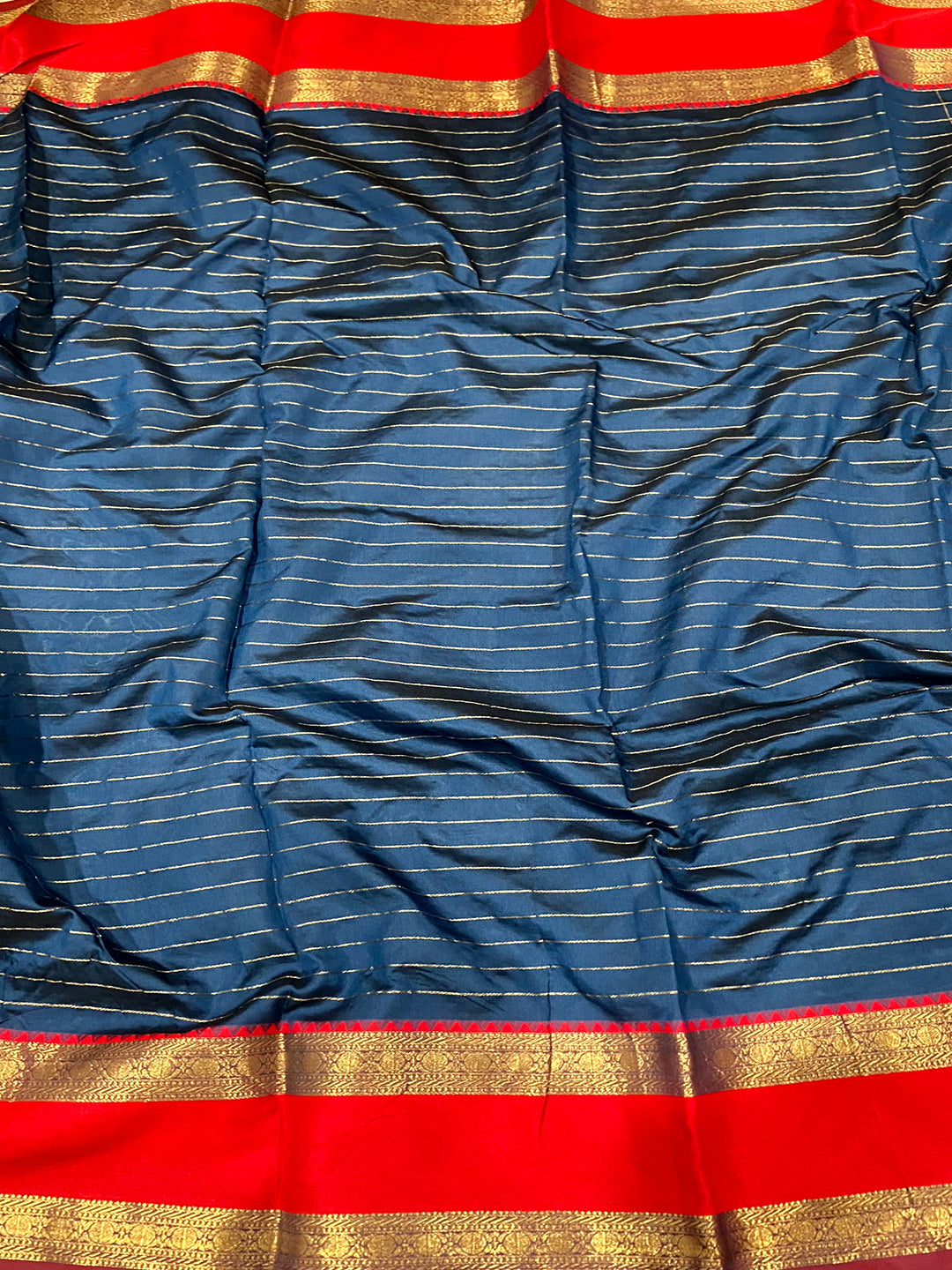 Royal Blue Silk Woven Kanchi Banarasi Saree by My Store