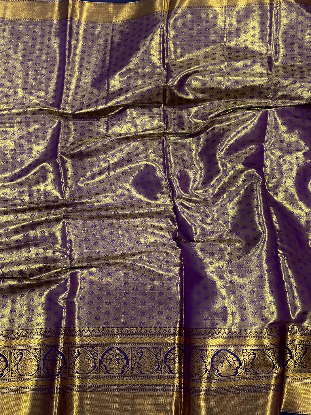 Graceful Brown Butterfly Floral Dharmavaram Saree by My Store