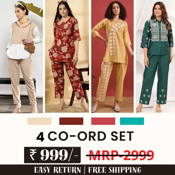 Stylish & Versatile 4 Co-ord Set Combo for Women | COMBO - 27
