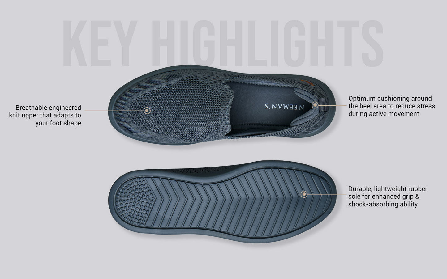 Elevate Slip Ons : Grey by My Store