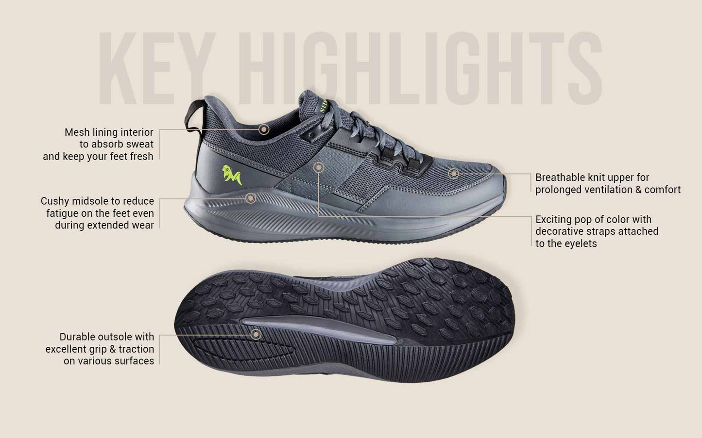 The Exuberants – Grey | Sleek & Comfortable Grey Sneakers for Everyday Versatility