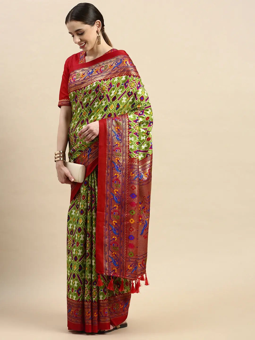 Design Soft Chanderi Silk Patola Festive Wear Saree by My Store