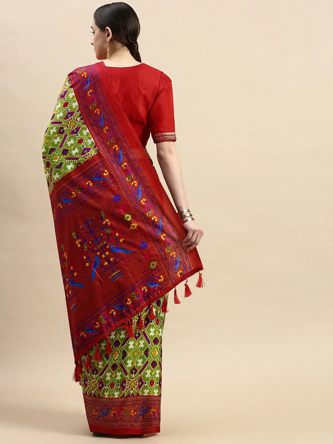 Design Soft Chanderi Silk Patola Festive Wear Saree by My Store