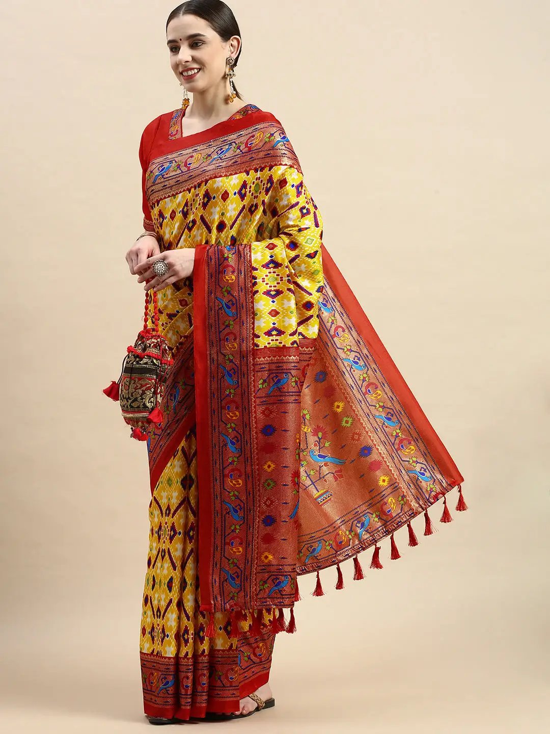 Design Soft Chanderi Silk Patola Festive Wear Saree by My Store