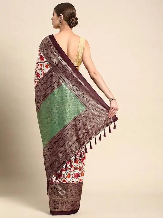 Design Soft Chanderi Silk Patola Design Festive Wear Saree by My Store