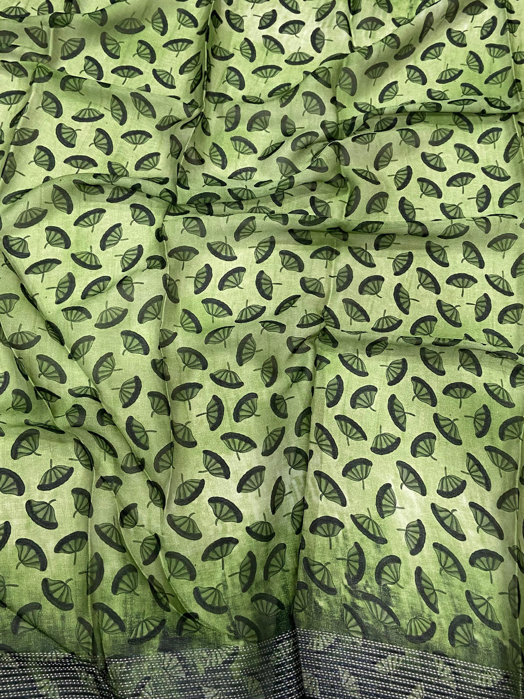 Green Georgette Pichwai Print Saree by My Store