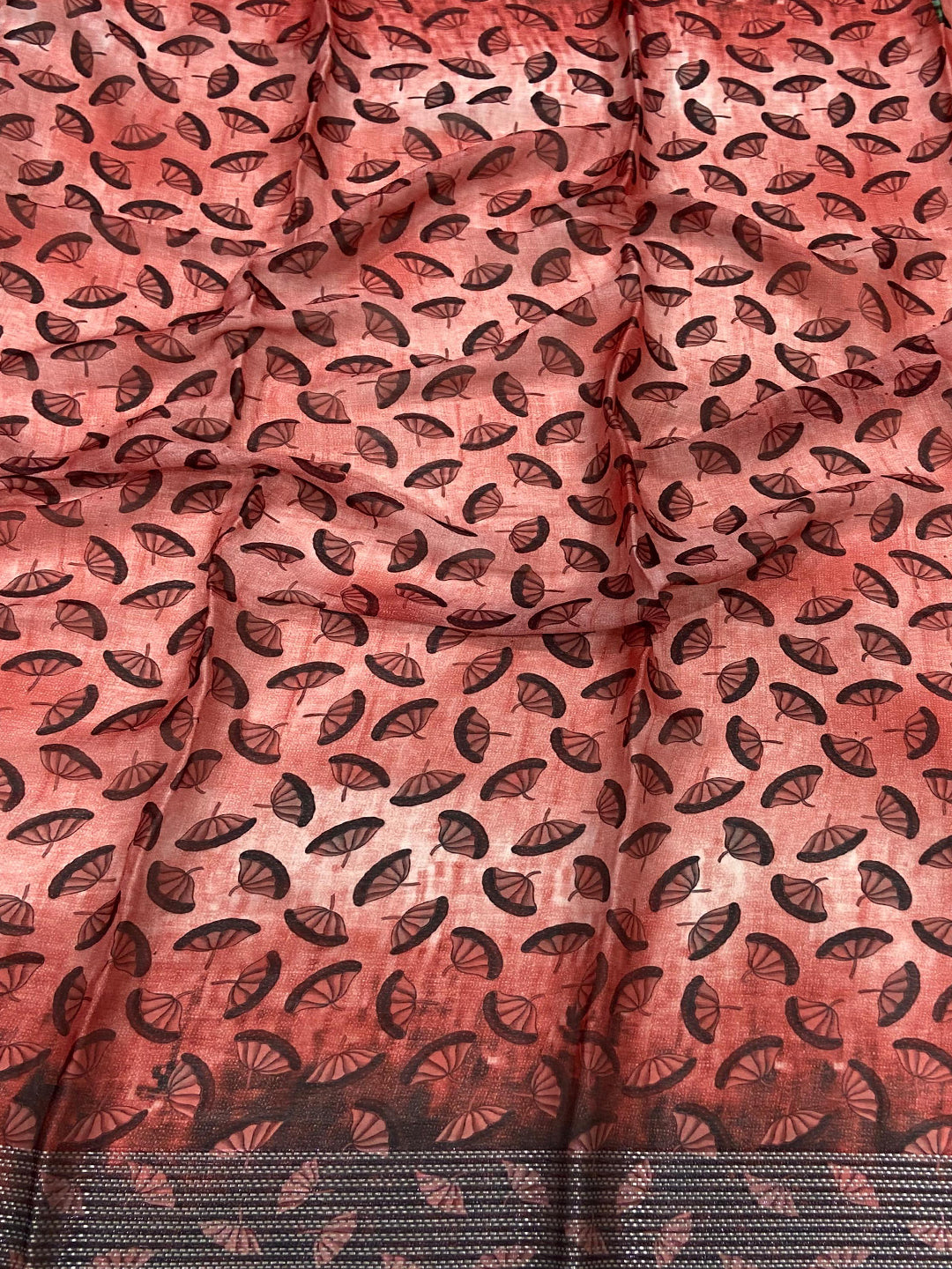 Pink Georgette Pichwai Print Saree by My Store