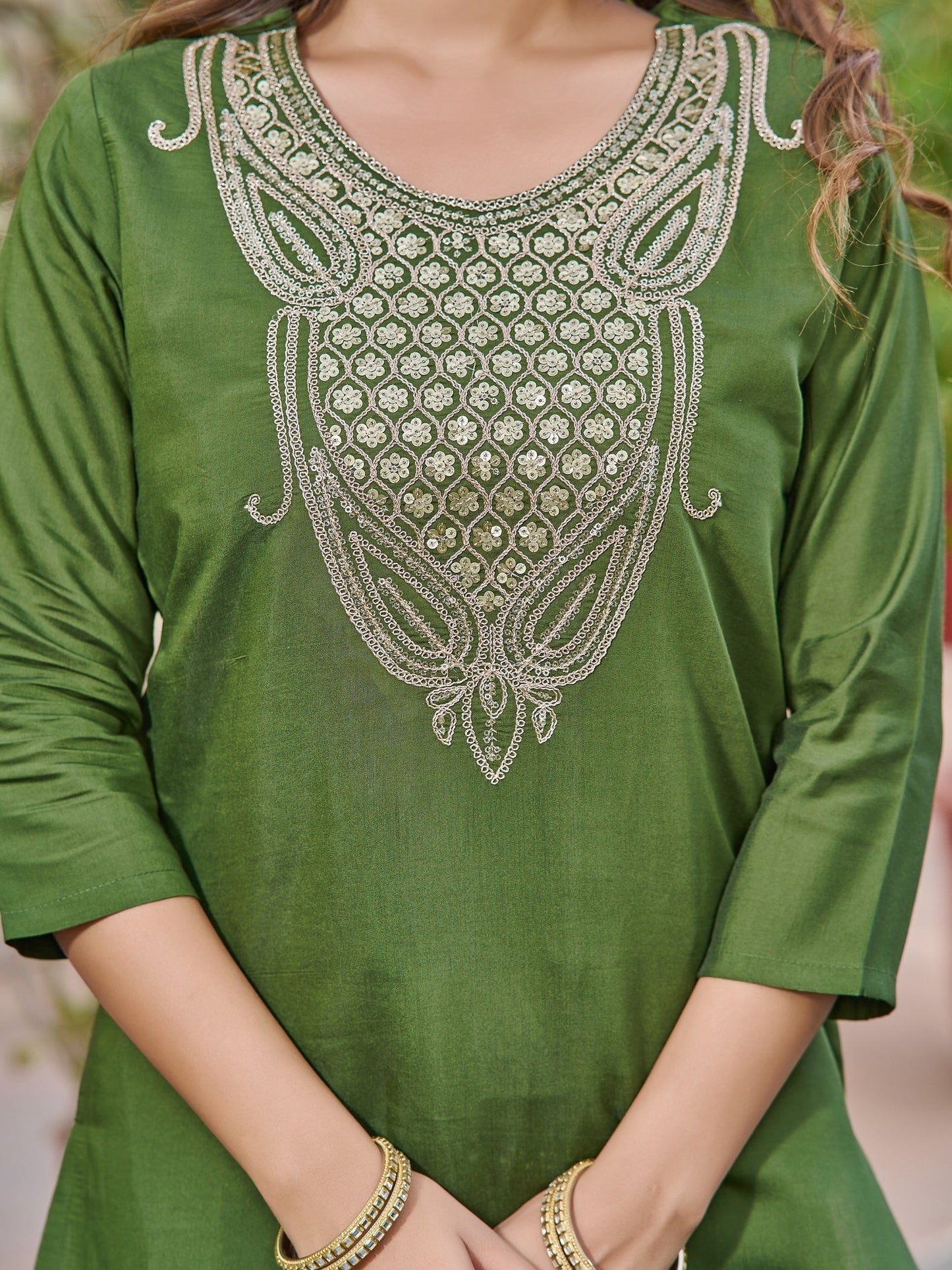 Festival Wear Green Kurta Set For Women