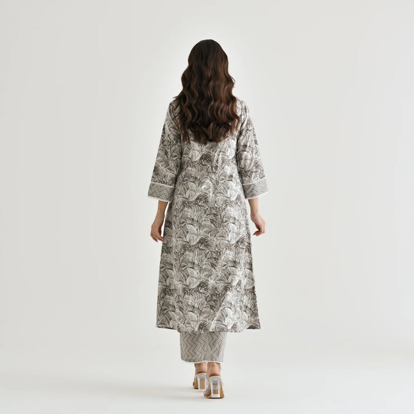 Casual Wear Rayon Grey Kurta Set
