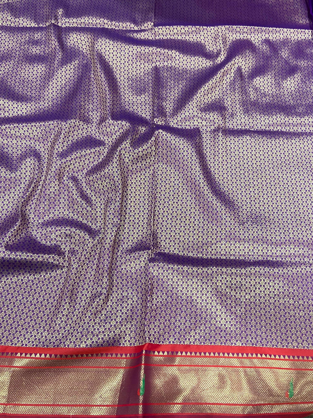 Purple Paithani Ganga Jamuna Broder Saree