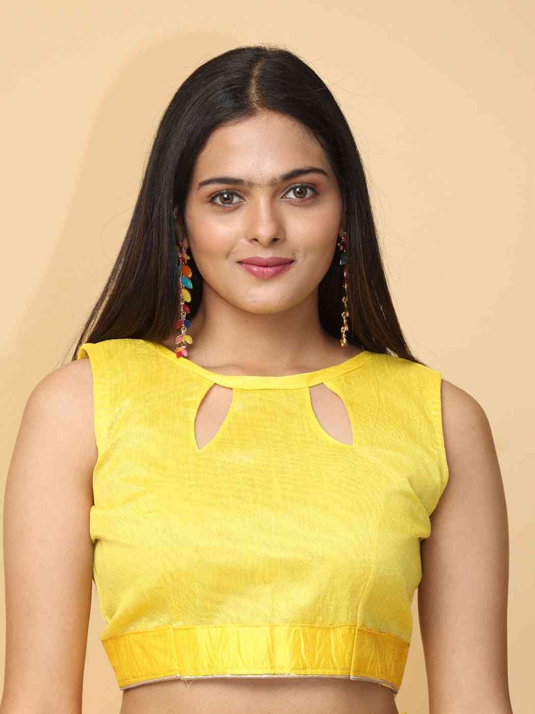 Yellow Colour Ribbon Poly Georgette Party Wear Saree