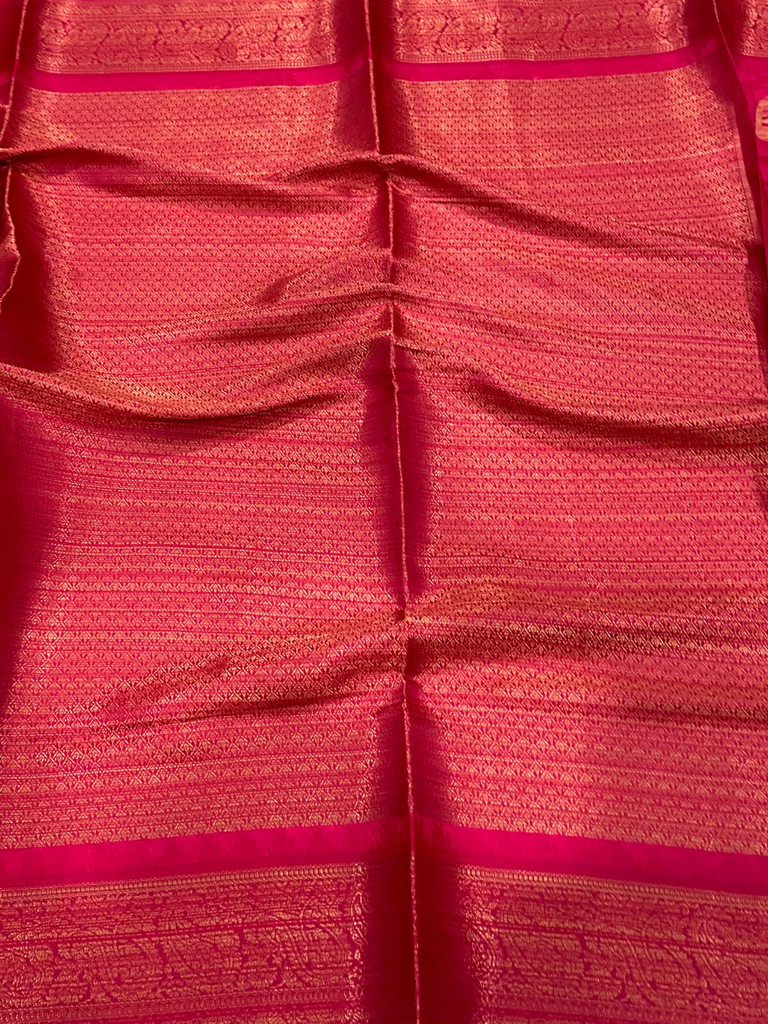 Pink Kovai Rettapet Border Geometric Saree by My Store