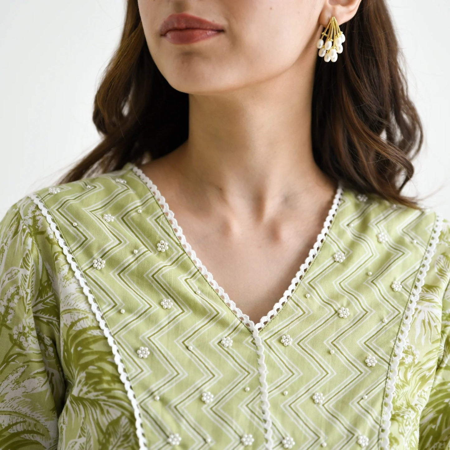 Casual Wear Rayon Green Kurta Set
