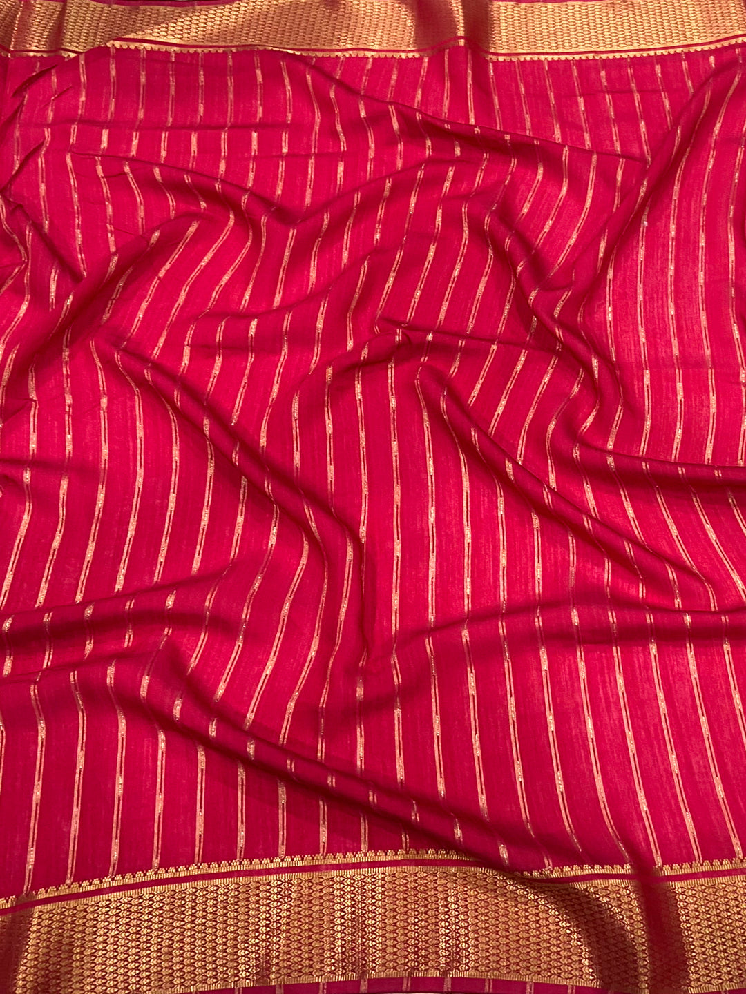 Green Zari Pallu Cotton Viscose Saree by My Store