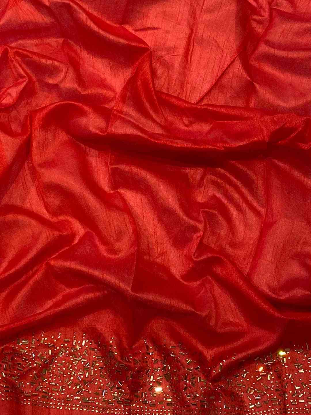 Green colour Vichitra Silk Saree With Embellish Swarovski Stone work by My Store