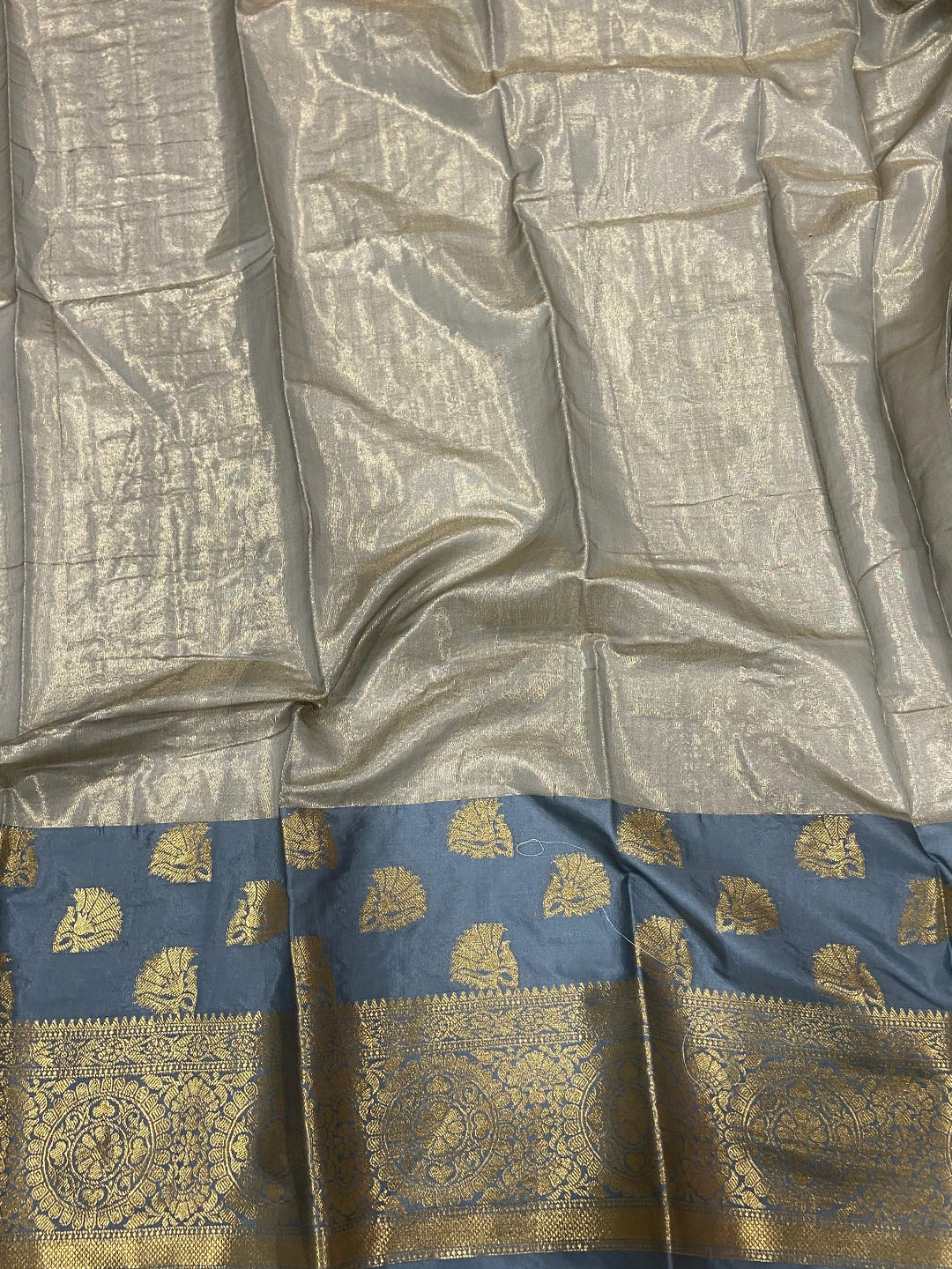Gold Tissue Saree With Jacquard Woven Work by My Store