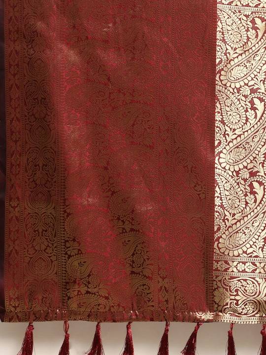 Exclusive Kanjivaaram Zari Pattu Border Banarasi Soft Silk Saree by My Store