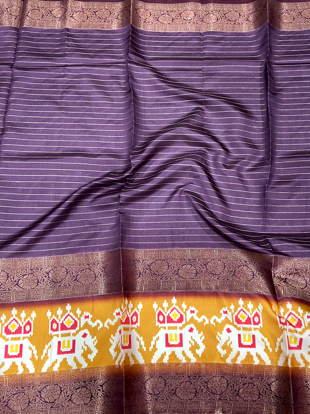 Geometric Elegance Ikkat Saree by My Store