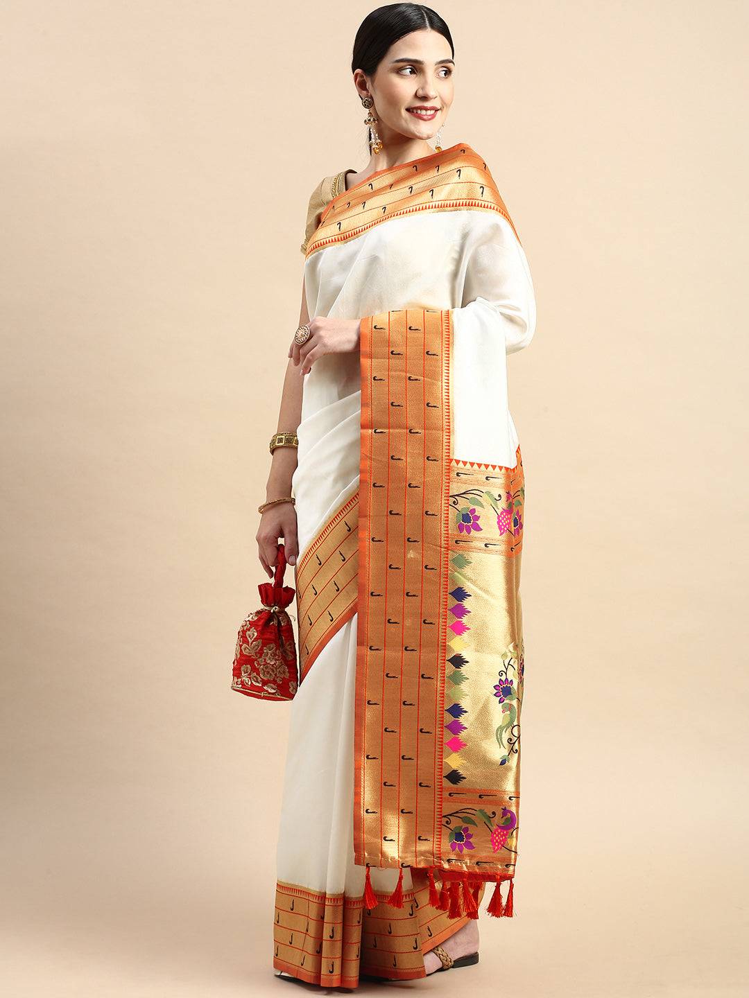 Exquisite Yevla Paithani Minakari Work Silk Saree by My Store