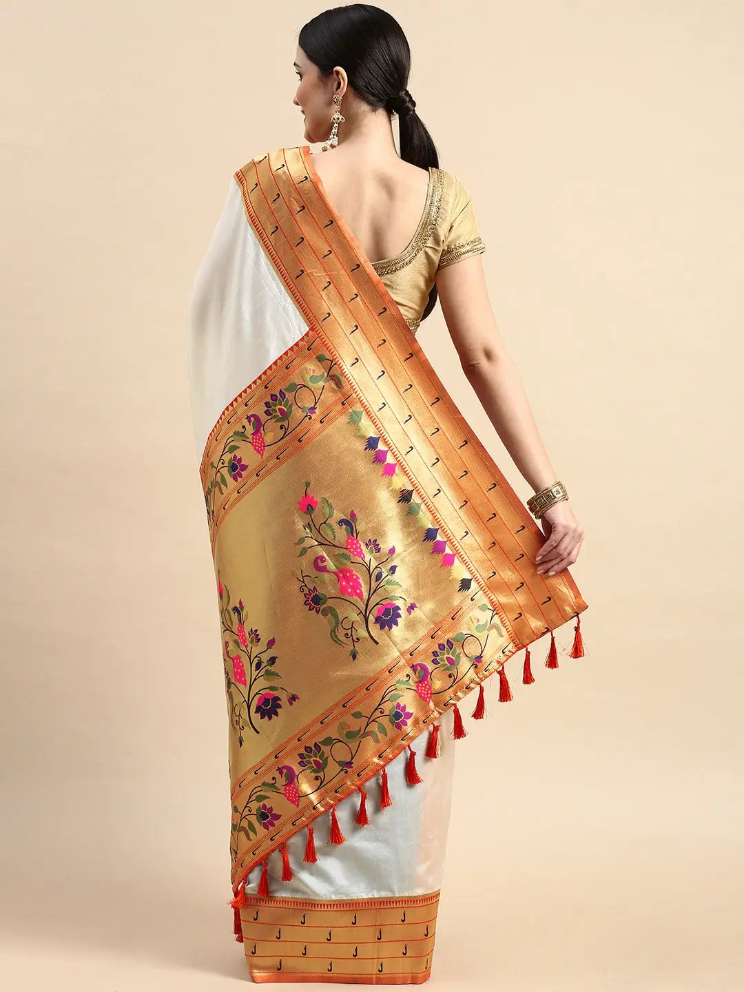 Exquisite Yevla Paithani Minakari Work Silk Saree by My Store