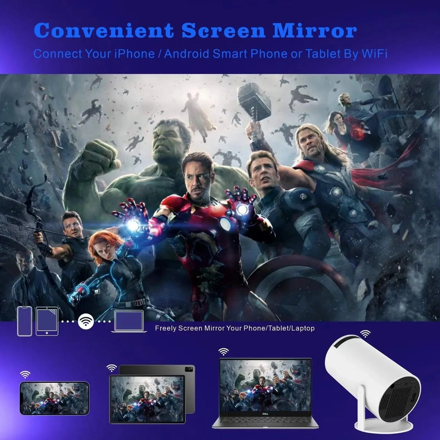 TecSox Luma Led Projector Online | 4K Video | Android 11 | Under ₹4000