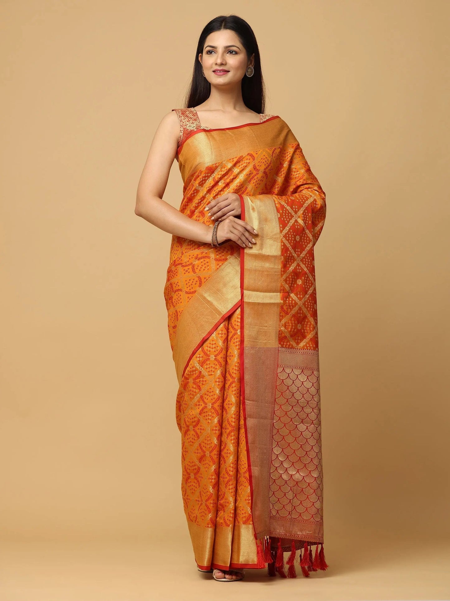 Soft Banarasi Patola Zari Party Wear Saree by My Store