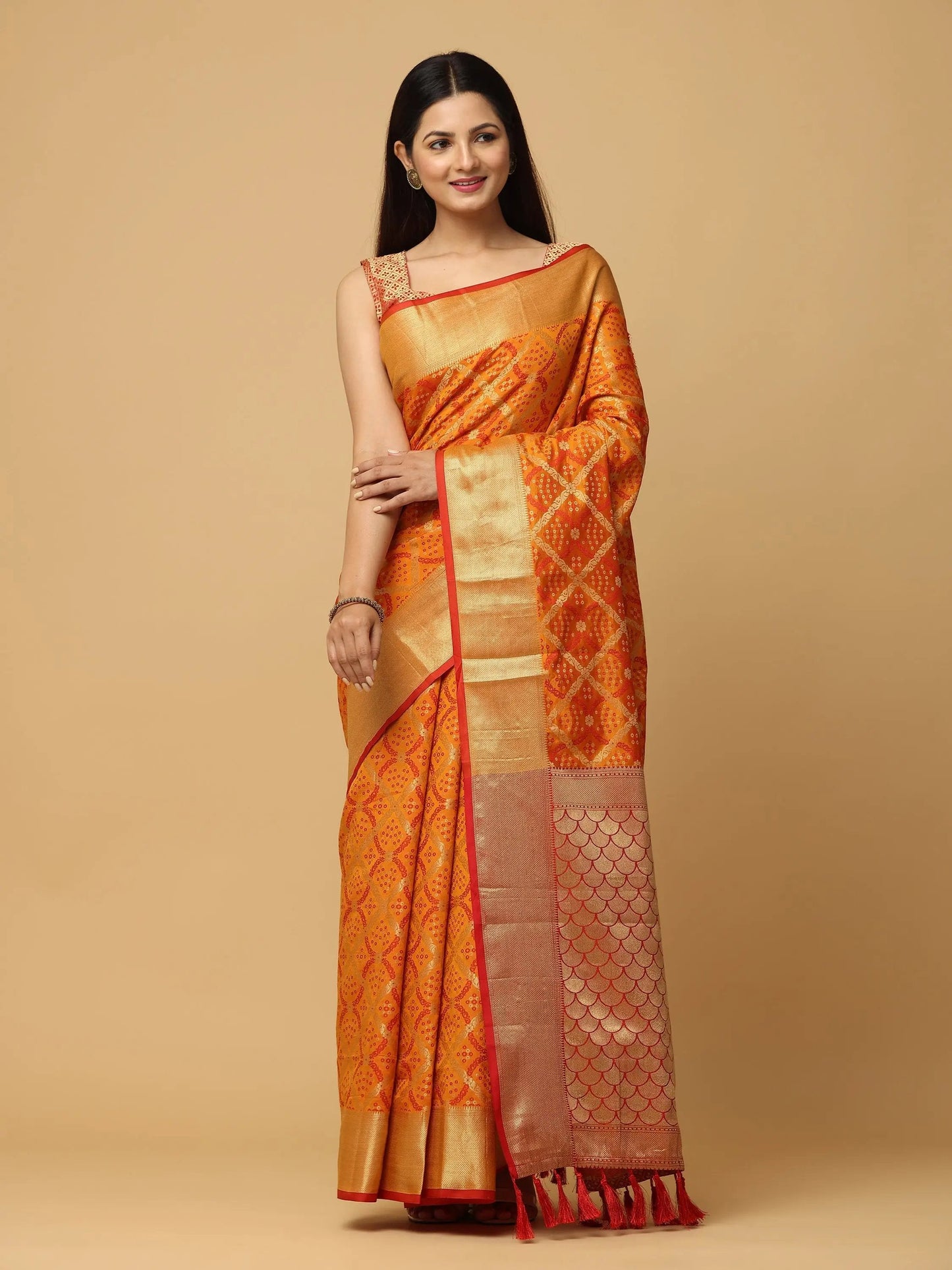 Soft Banarasi Patola Zari Party Wear Saree by My Store