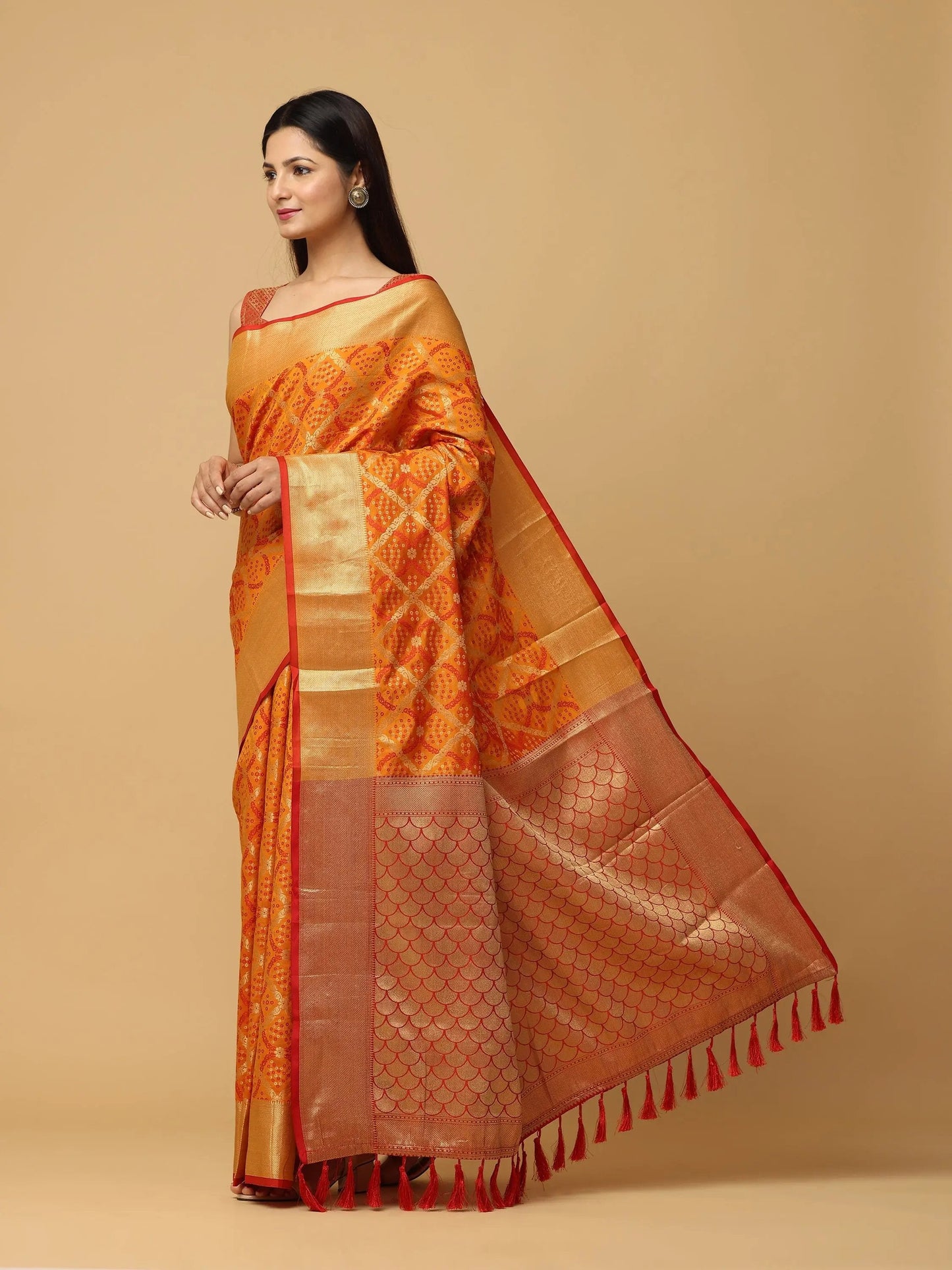 Soft Banarasi Patola Zari Party Wear Saree by My Store