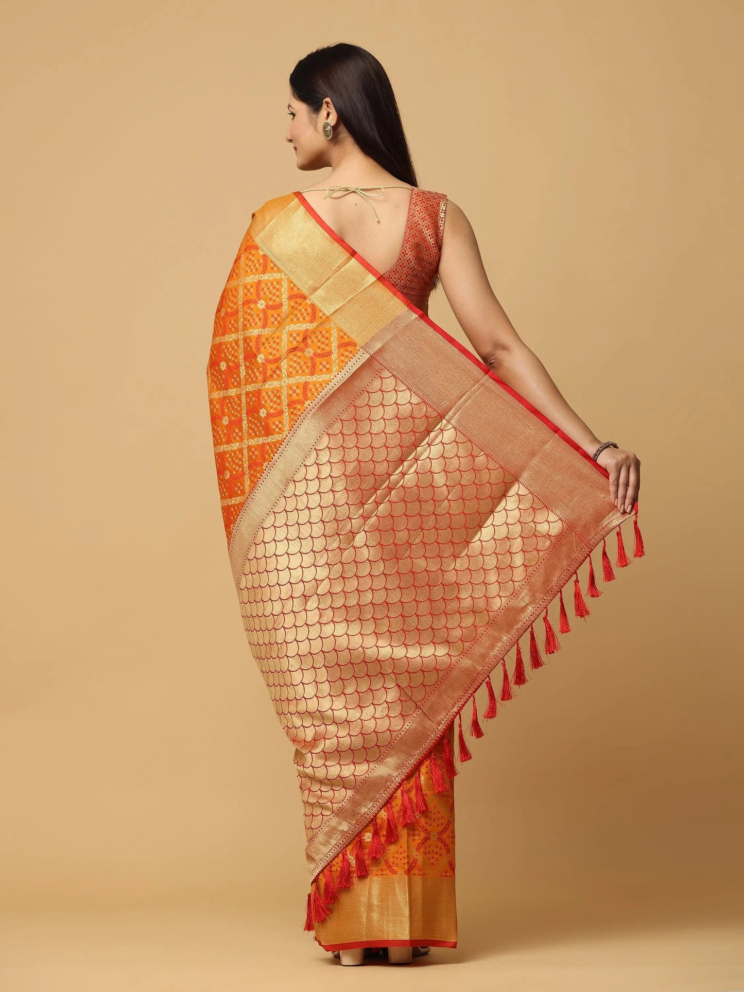 Soft Banarasi Patola Zari Party Wear Saree by My Store