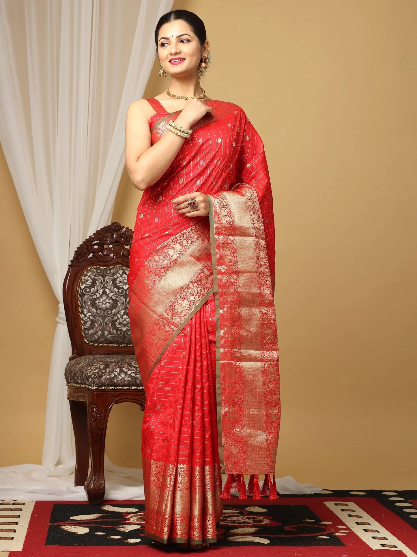 Soft Silk Woven Design Zari Kanchi Blend Banarasi Saree by My Store